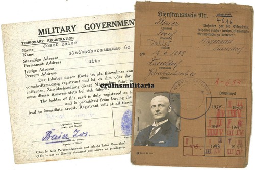 Orig dienstausweis tischler - dienstausweis,