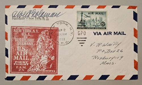 Flugpost beleg usa 1950 fam - flugpost,